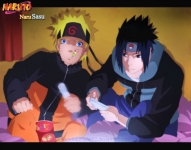 Naruto e Sasuke che giocano con la wii